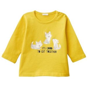 United Colors of Benetton t-shirt m/l, Geel, 62 cm