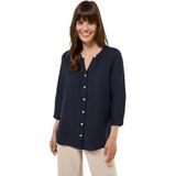 Cecil Dames Tuniek van linnenmix met knopen in Blauw, Gr: M