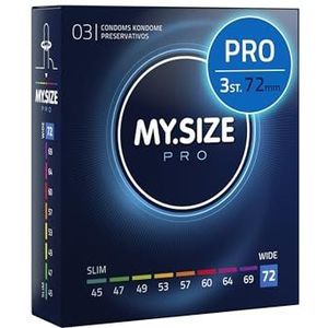 MY.SIZE PRO condoommaat 8, 72 mm, 3 condooms - Perfecte pasvorm en een geschikte maat voor elke man