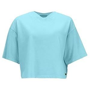 LTB Jeans Dames Lelole Cropped T-shirt, Blue Glow 12991, M