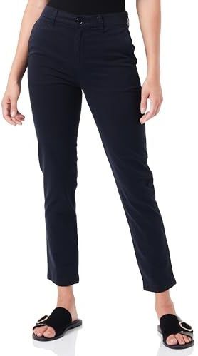Chino Broek - Dark Blue - Katoen - Riemlussen, Steekzakken, Ritssluiting
