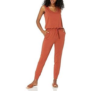 Amazon Essentials Badstof fleece jumpsuit voor dames (verkrijgbaar in grote maten), terracotta, medium