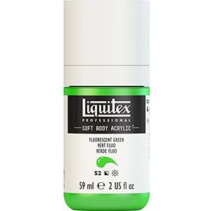 Liquitex 1959985 Professionele Acrylverf Soft Body - Kunstenaarsverf in romig dekkende consistentie, hoge pigmentatie, lichtecht & verouderingsbestendig, 59ml flesje - Green Fluo
