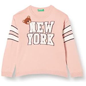 United Colors of Benetton Shirt met lange mouwen en ronde hals voor meisjes en, roze poeder 05r, 4 Jaar