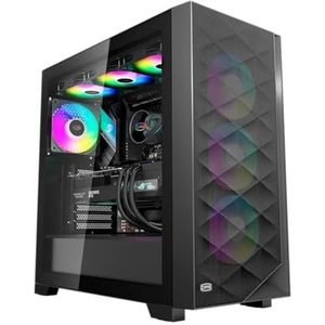 PCCOOLER CPS C3D510 High Airflow ATX PC-behuizing Mid Tower Computer Gaming Superior Behuizing met 3 ARGB Behuizingsventilators, 360MM Radiator en 390MM GPU-ondersteuning, 170mm Luchtkoeler Zwart
