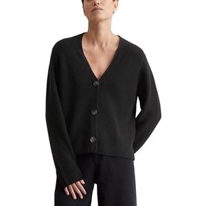 Marc OPolo Cardigan voor dames, gebreide jas met V-hals, zwart, XS