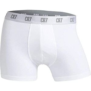CR7 CRISTIANO RONALDO nauwsluitende boxershorts voor heren, verpakking van 3, wit, 2XL
