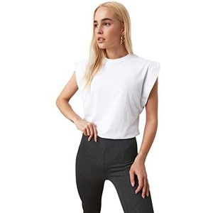 Trendyol TWOSS20TS0021 Volwassenen Vrouwen T-shirt Single pack - Wit