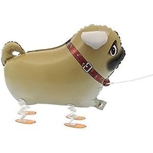 Unique Party 53651 53412-22"" folie wandelen huisdier Pug ballon Multi