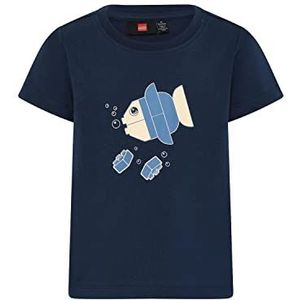 LEGO Duplo T-shirt met vissen LWTerri 200, 590 Dark Navy, 80 Unisex, volwassenen