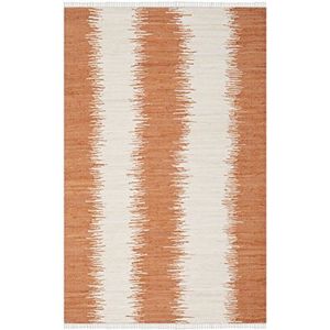 Safavieh Modern tapijt rechthoekig voor binnenruimtes, plat weefsel, collectie Montauk, MTK751, oranje, 122 x 183 cm