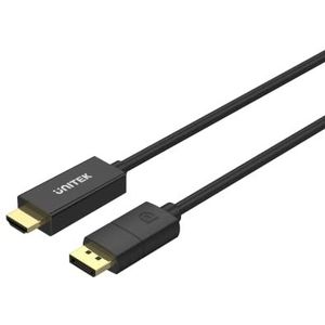 UNITEK DisplayPort 1.2-Naar-HDMI-Kabel 1,8 m - Unidirectioneel - Ondersteunt Video-Uitvoer tot UHD 4K@60Hz High-Definition Audio en HDCP2.2 - Maakt Schermuitbreiding en Klonen Mogelijk