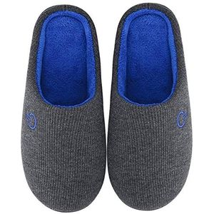 Mishansha Sloffen Heren Dames Winter Pantoffels Warm Pluche Slippers voor Buiten/Binnen, Tingergrijs Blauw, 36/37 EU