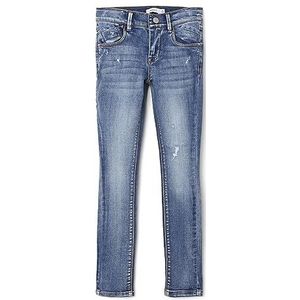 NAME IT Distressed Skinny Fit Jeans voor meisjes, blauw (medium blue denim), 140 cm