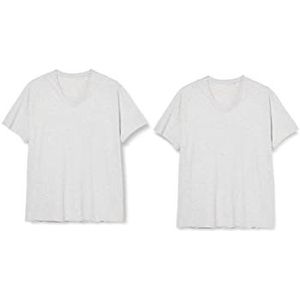 MUSTANG Heren T-shirt (verpakking van 2), Licht Grijs Melange 4141, S