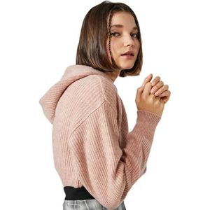 Koton Dames Hoodie Ribbed Knit Sweater, roze (250), XS