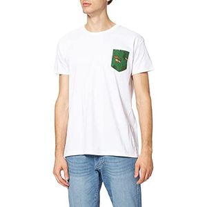 Frenchcool T-shirt met zak, Tigger, voor heren, wit