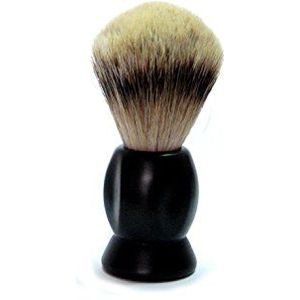 Golddachs Scheerkwast, 100 procent zilverplug, zwarte kunststof handgreep, 1 stuk