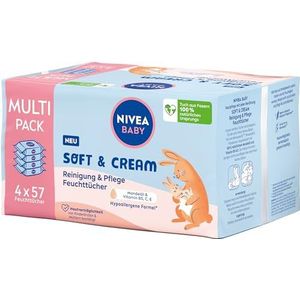 NIVEA Baby Soft & Cream Reiniging & Polenege vochtige doekjes 4 x 57 stuks