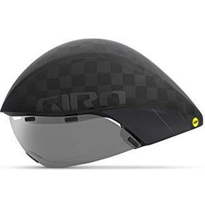 Giro Unisex Aerohead Ultimate MIPS Aero/Tri fietshelm, mat zwart/glanzend zwart, medium (55-59 cm)