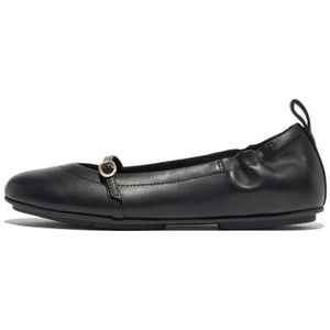 Fitflop Dames Allegro Zacht Leer Mary Janes Flat, Zwart, 40 EU