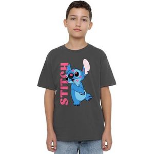 Lilo & Stitch Covered in Kisses Unisex Kids T-shirt, houtskool, 3-4 jaar, houtskool, 3-4 jaar