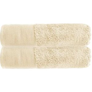 Allure Bamboe badhanddoeken, set van 2, 70 x 130 cm, hypo-allergeen, antibacterieel voor badkamer (zand)