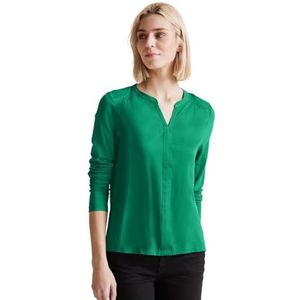 Street One Dames Mat-Mix W.Front Panel Shirt, Fresh Spring Green, 42