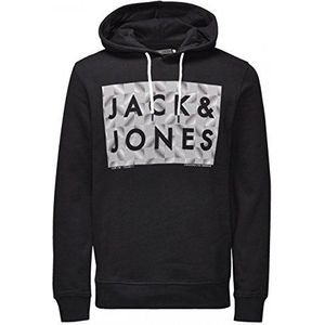 JACK & JONES Heren sweatshirt Jjcodavy Sweat Hood/Crew Neck, zwart (Black Fit: Reg Hood), M