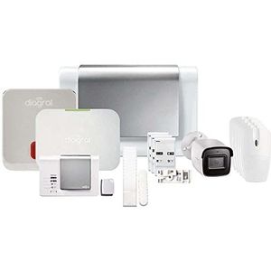 DIAG17CSF connected home alarm pack met GSM + DIAG24VCF outdoor IP camera - huisdiervriendelijk - Diagral Kit 10