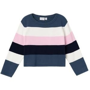 NAME IT Nmfvajsas Ls Short Knit Gebreide Trui voor meisjes, dark denim, 110