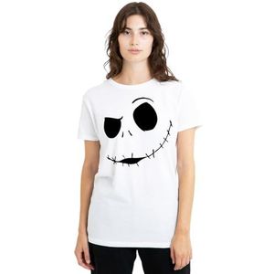 The Nightmare Before Christmas Jack Face dames T-shirt, wit, klein, Wit, S