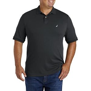 Nautica Heren Classic Fit korte mouw effen zacht katoenen poloshirt, Zwart, XXL tall