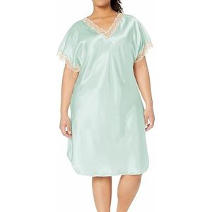 Shadowline Women's Charming Satin Chameuse Sleepshirt, Mint, Medium
