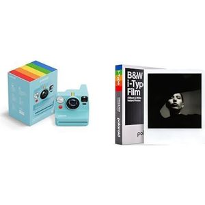Polaroid - NOW+ Generatie 3 - Instant Camera Bluetooth Connected + Zwart-Wit Film (8 filmpakket) - Arctisch Blauw