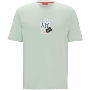 HUGO Heren Ditroso T-shirt, licht/pastelgroen 332, Licht/Pastel Groen332, 54