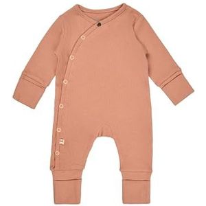 Sterntaler Babyspeler van ribjersey - playsuit in wikkellook met drukknopen - lange mouwen overall met bescherming tegen krassen - rompers voor meisjes - babykleding vanaf de geboorte, abrikoos, 68