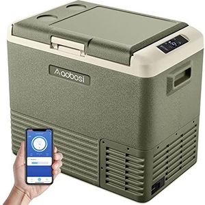 AAOBOSI Auto Koelbox, Autokoelkasten 40L,Auto Koelkast Met Wifi&App Controle, Autokoelkast -20~20°C, 12/24V DC 100-240V AC autokoelkasten compressor,Kamperen, Reizen en Thuisgebruik.