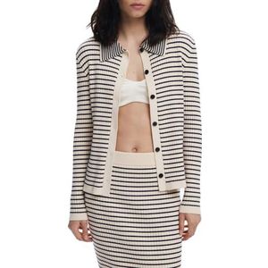 Desigual - Gebreid Vest - Zwart / Wit - Lange Mouw - Normale Pasvorm