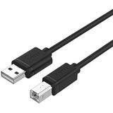 UNITEK Kabel USB A naar USB B (male-male) I 3 Meter, Standaard USb 2.0, PVC, 28AWG, 100% Koper, Zwart I Datakabel voor printer/printerkabel compatibel met PC, Notebook