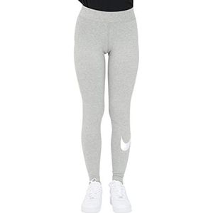 Nike W NSW Essntl Lggng Swoosh Mr leggings voor dames, Dark Grey Heather/(White), XXS
