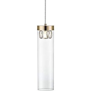 Zumaline GEM Kristallen slanke hangplafondlamp, Frans goud, helder, 1x G9