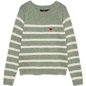 VERO MODA Vmdoffy Embroidery LS O-Neck Pull Noos, Laurel Wreath, XL Dames, laurel wreath, XL