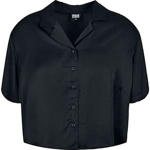 Urban Classics Dames Dames Dames Viscose Satijn Resort Shirt Hemd, Zwart, XS