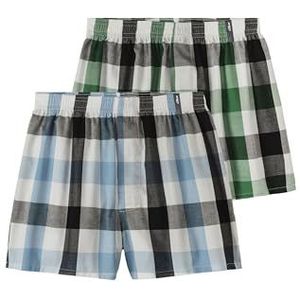 s.Oliver - Boxershorts - Blauw geruit en Groen geruit - Set van 2