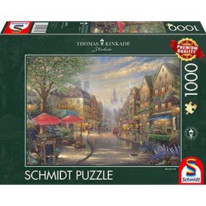 Schmidt Spiele 59675 Thomas Kinkade, Cafe in München, puzzel met 1000 stukjes