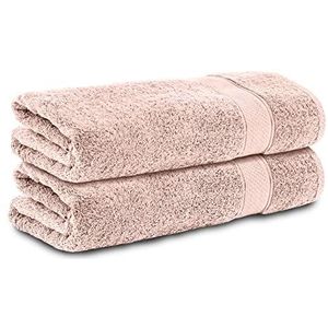 Komfortec 2x Handdoek 50x100 - 100% Katoen – Handdoekenset - Zacht - Roze