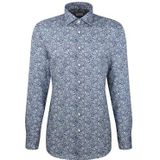 Seidensticker - Businessoverhemd - Donkerblauw - Regular 1/1 Kentkraag - Paisley