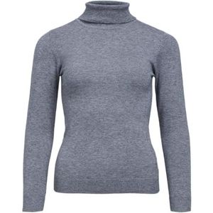 Object Dames Objthess L/S Rollneck Knit Pullover Noos Gebreide Trui, Medium grijs (grey melange), L