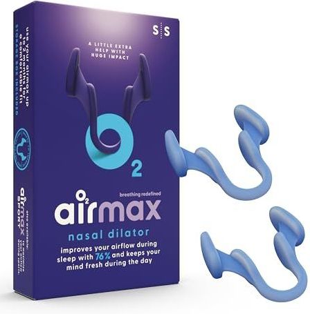 Airmax neusspreider - Anti snore nasal dilator - 76% meer lucht - Opent de neus voor een vrije neusademhaling - Beter slapen en uitgerust wakker worden - Incl. gratis storage box - 2 stuks small blauw